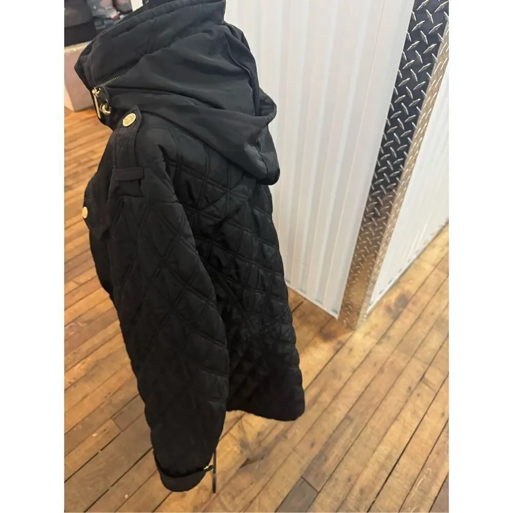 Michael kors mkblack/gold  quilted packable Jacket/coat hooded plus size 1xl